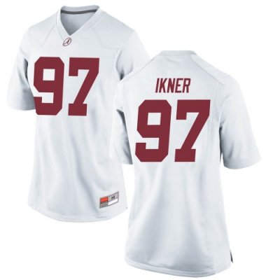 Women's Alabama Crimson Tide #97 LT Ikner White Replica NCAA College Football Jersey 2403GLMK2